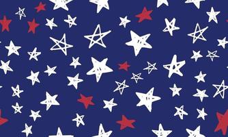 Independence Day USA. Presidents day. Hand drawn illustration. Stars grunge. vector