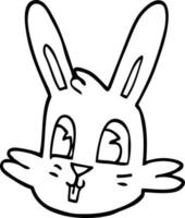 line drawing cartoon bunny face vector