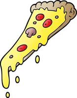 cartoon doodle pizza slice vector