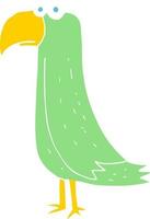 flat color illustration of a cartoon parrot vector