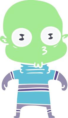 flat color style cartoon weird bald spaceman