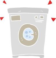 flat color illustration of a cartoon washing machine vector