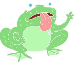 flat color illustration of a cartoon frog vector