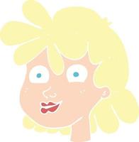 flat color illustration of a cartoon female face vector