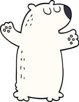 cartoon doodle polar bear vector