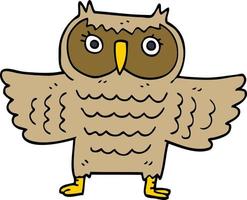 cartoon doodle wise old owl vector