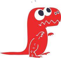 cartoon doodle roaring t rex vector