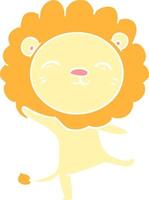 flat color style cartoon lion vector