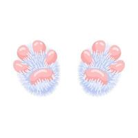 Hare paws concept. Cute and lovely rabbit feet. Good luck paws. Isolated illustration on a white background. Cartoon style. Vector illustration.