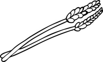 line drawing cartoon wheat vector