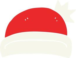 flat color illustration of a cartoon christmas hat vector