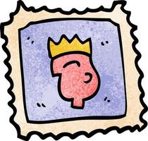 cartoon doodle stamp with royal face vector