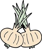 cartoon doodle onion vector