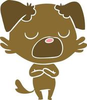 flat color style cartoon dog vector