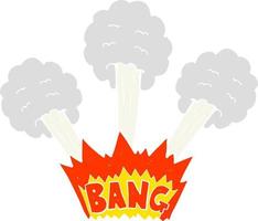 flat color illustration of a cartoon explosion vector