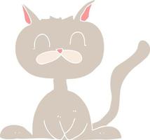 ilustración de color plano de un gato de dibujos animados vector