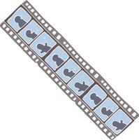 flat color illustration of a cartoon film strip vector