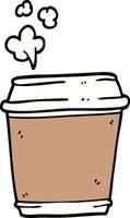 cartoon doodle coffee cup vector