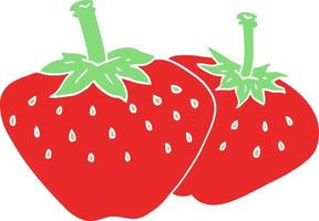 flat color style cartoon strawberry vector