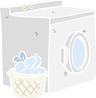 flat color style cartoon washing machine and laundry vector