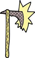 cartoon doodle sharp axe vector