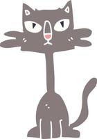 cartoon doodle funny cat vector