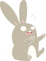 flat color style cartoon startled rabbit vector