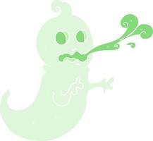 flat color illustration of a cartoon slimy ghost vector