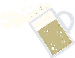 flat color illustration of a cartoon pouring beer vector