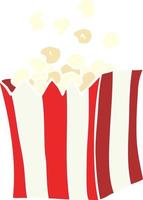 flat color illustration of a cartoon popcorn vector