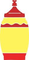 flat color style cartoon ketchup bottle vector