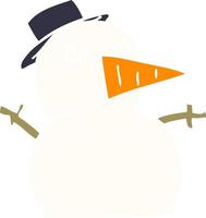 cartoon doodle funny snowman vector