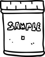 line drawing cartoon medical sample jar vector