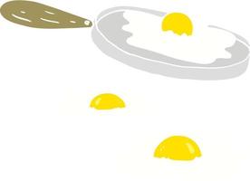 flat color illustration of a cartoon fried eggs vector