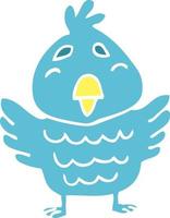 cartoon doodle blue bird vector