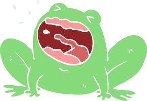 flat color style cartoon frog shouting vector