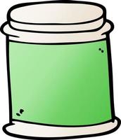 cartoon doodle vitamin pots vector