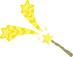 flat color illustration of a cartoon magic wand vector