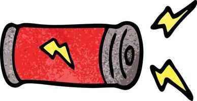 cartoon doodle electric battery vector