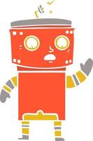 robot de dibujos animados de estilo de color plano vector