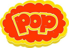flat color illustration of a cartoon POP symbol vector