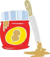 flat color style cartoon jar of peanut butter vector