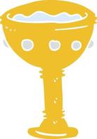 flat color illustration of a cartoon goblet vector