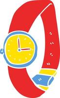 flat color style cartoon wrist watch vector