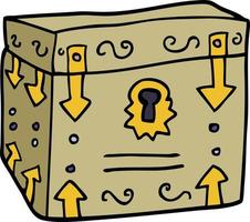 cartoon doodle treasure chest vector