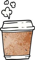 taza de café de garabato de dibujos animados vector