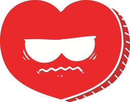 flat color style cartoon angry heart vector