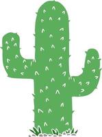 cactus de dibujos animados de estilo de color plano vector