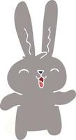 cartoon doodle happy rabbit vector