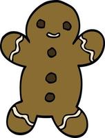 cartoon doodle gingerbread man vector